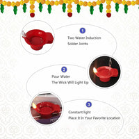 LED Light Water Sensor Diyas. Safe, Smart & Stunning Festival Lighting, (Pack of 6/12/18/24)
